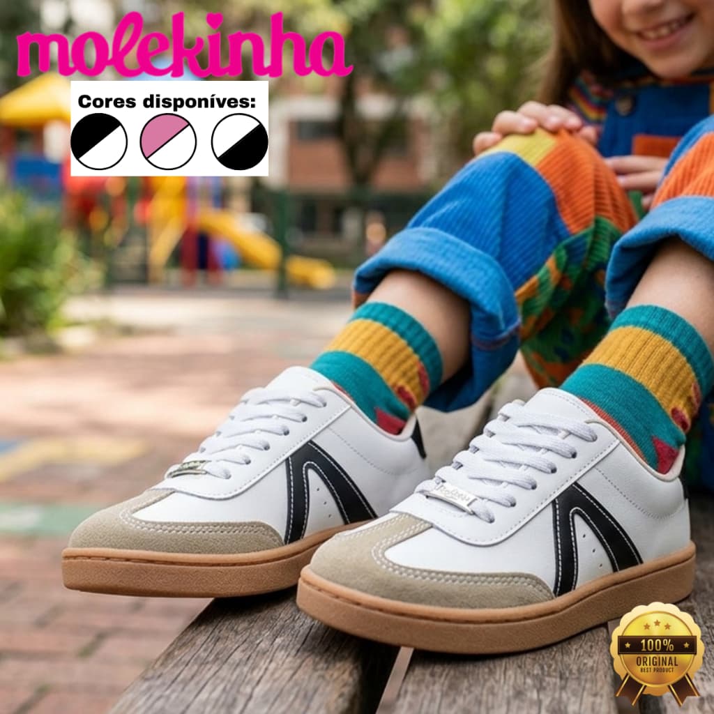 Tenis Menina Molekinha Criança Infantil Fashion Feminino Confortável Casual Street Sneakers Original