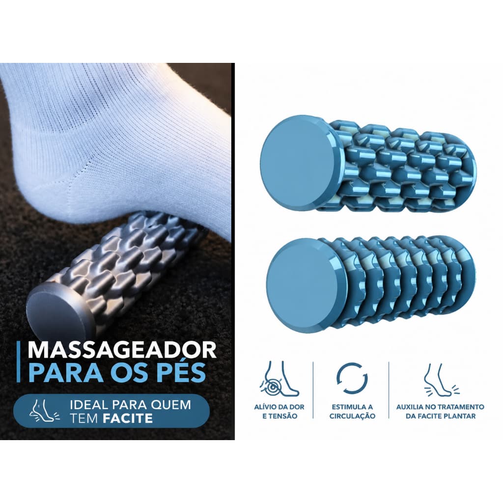Pé Leve Pro™ | Massageador para os Pés | Alívio da Fascite Plantar | Estimula a Circulação | Relaxamento Muscular