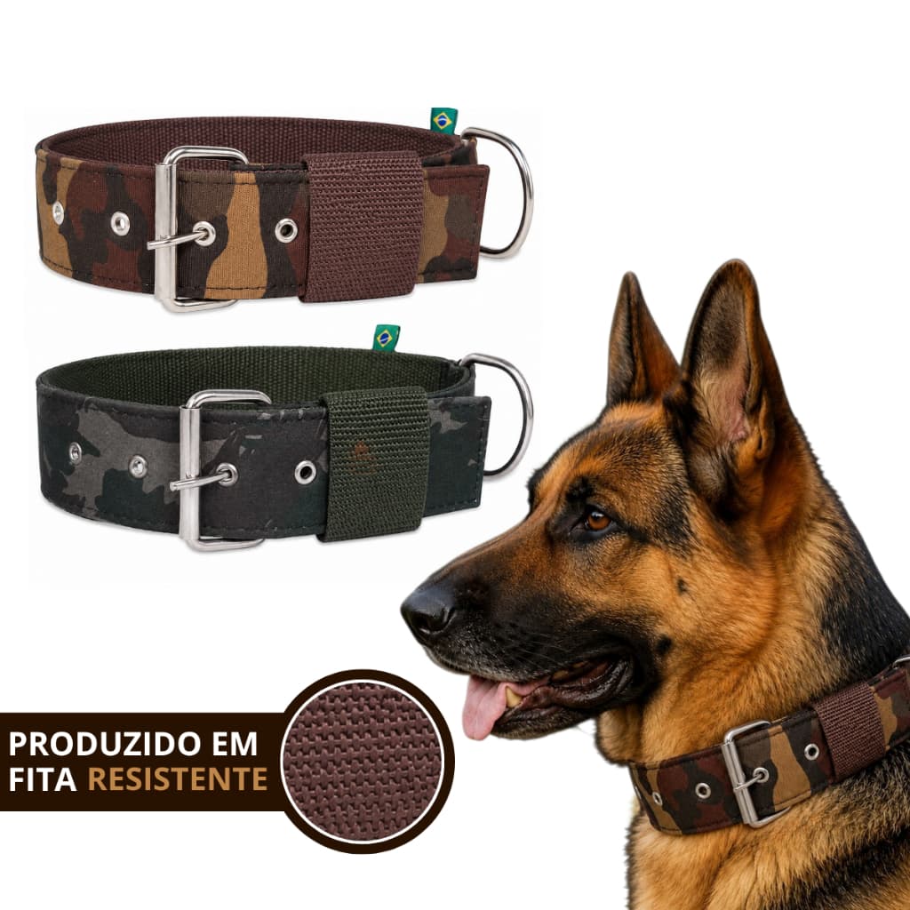 Coleira guia Camuflada para Cães de Serviço e Treinamento luxo
