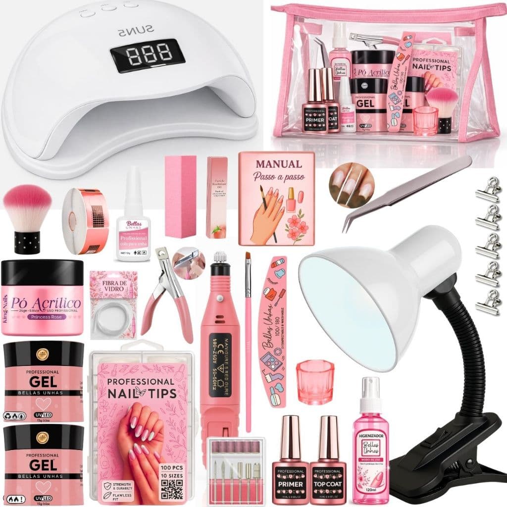 Kit de Alongamento de Unha Gel Completo Fibra Gel Profissional | Envio Imediato