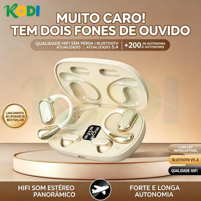 Fone Bluetooth TWS 4 em 1 Intra Auricular, Bluetooth 5.4 Alta Qualidade-B6