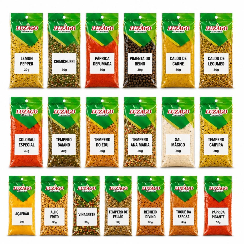Kit de Temperos super completo com 20 Temperos e Condimentos com 30g cada, Naturais sem conservantes; Envio Rápido.