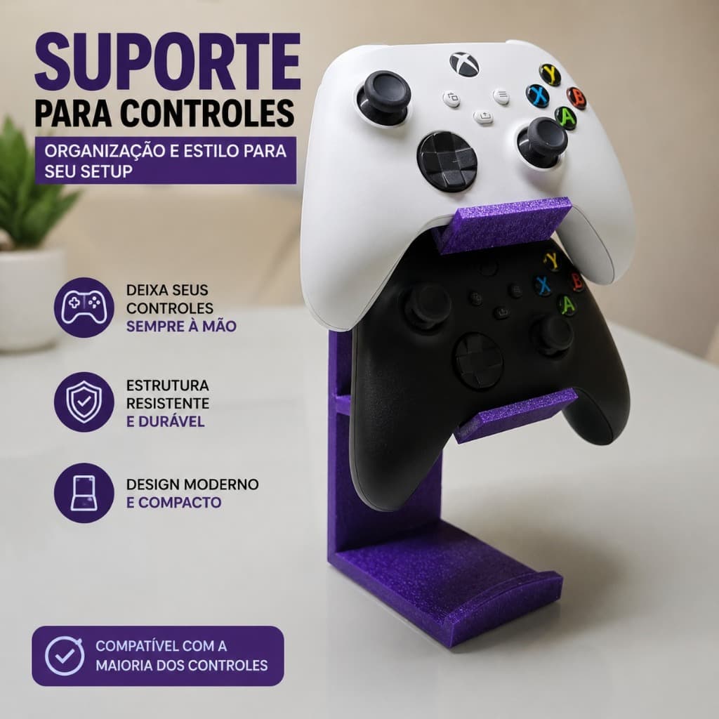 Suporte para Controle de Videogame e Headset