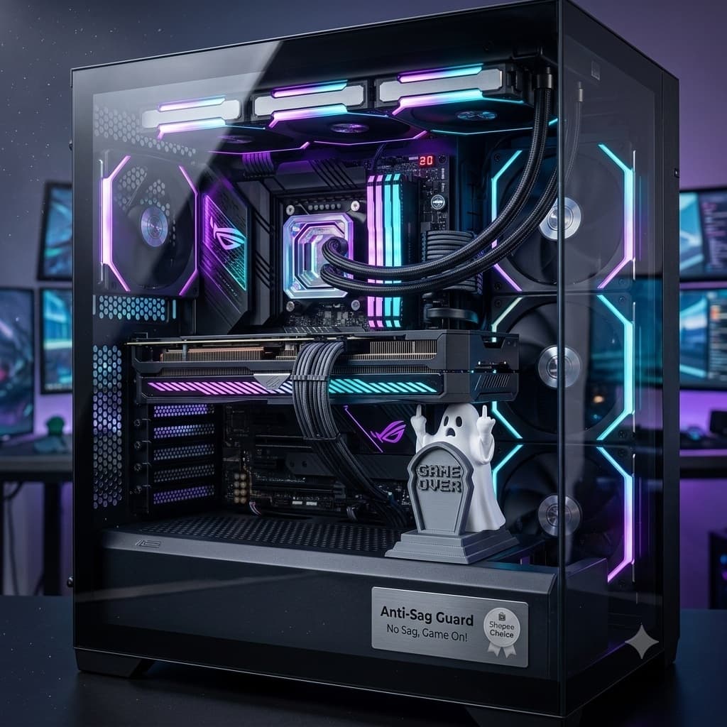 Suporte Para Placa De Video GPU PC Gamer Regulavel Anti Queda Universal Fantasma Game Over