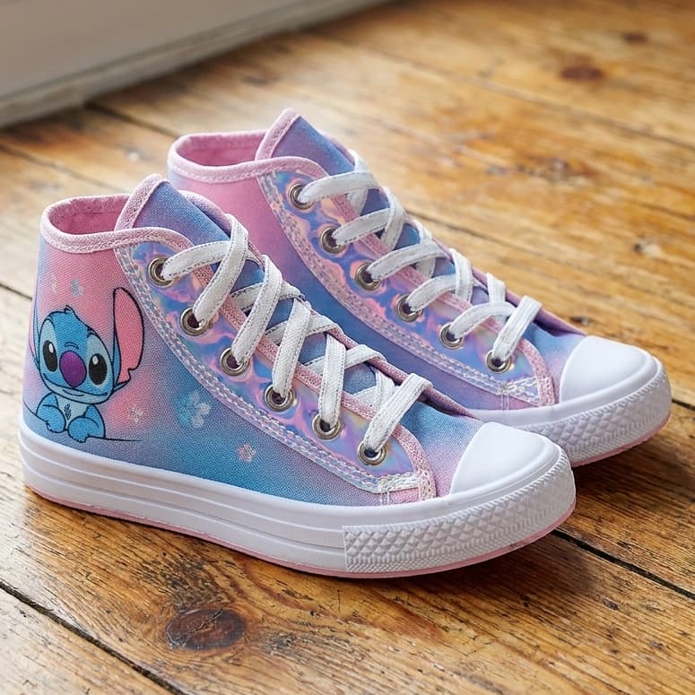 Tênis Stitch Botinha Infantil Menina Confortável e Estiloso Volta as Aulas