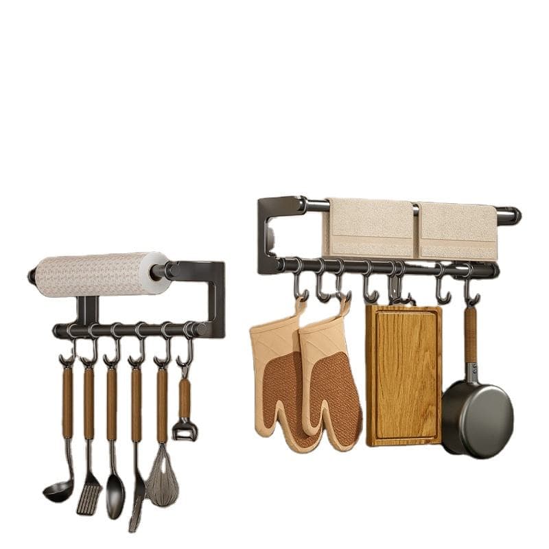 Suporte de Parede em Aço Inoxidável para Cozinha, Barra para Pendurar Papel Toalha, Prateleira de Parede,