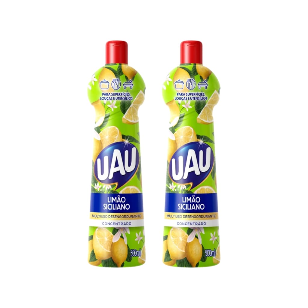 Kit 2un Multiuso 500ml Limão Siciliano Uau Superfícies e Utensílios