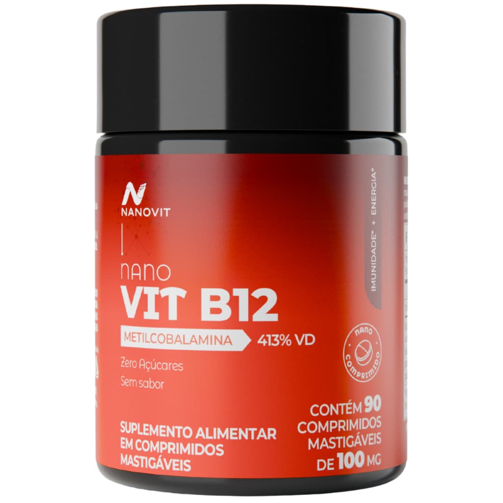 Vitamina B12 Metilcobalamina Nanovit 9,9mcg 60 Nanocomprimidos Suplemento Alimentar Original
