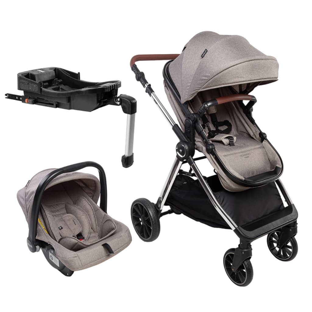 Carrinho de Bebê Trio Travel System Base Isofix Bebê Conforto Romanzo Essenza Infanti Completo 22kg