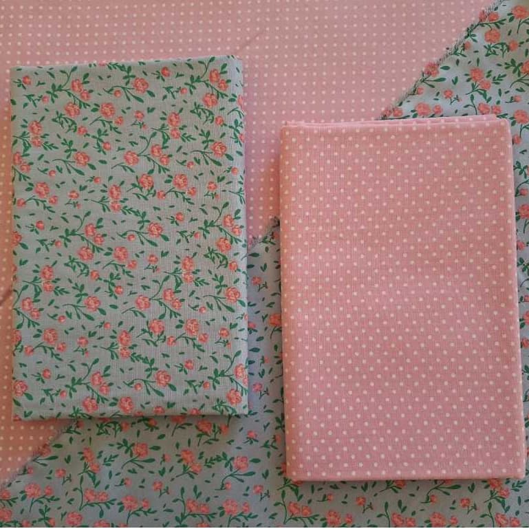 Kit 2 Tecido Tricoline 100% Algodão 50x150cm Fundo Tinto Patchwork Costura Criativa Artesanato