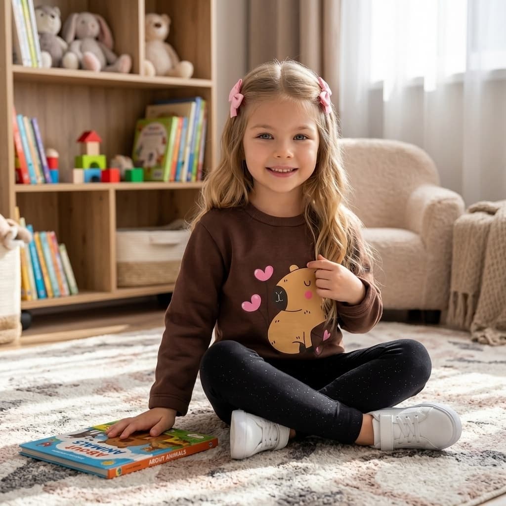 Conjunto infantil bebê menina blusa moletom calça legging inverno