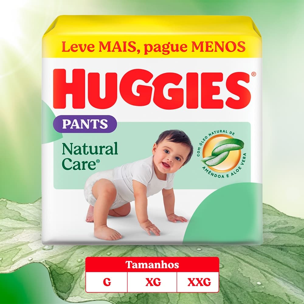 Fralda Pants Premium Huggies Natural Care G/XG/XXG