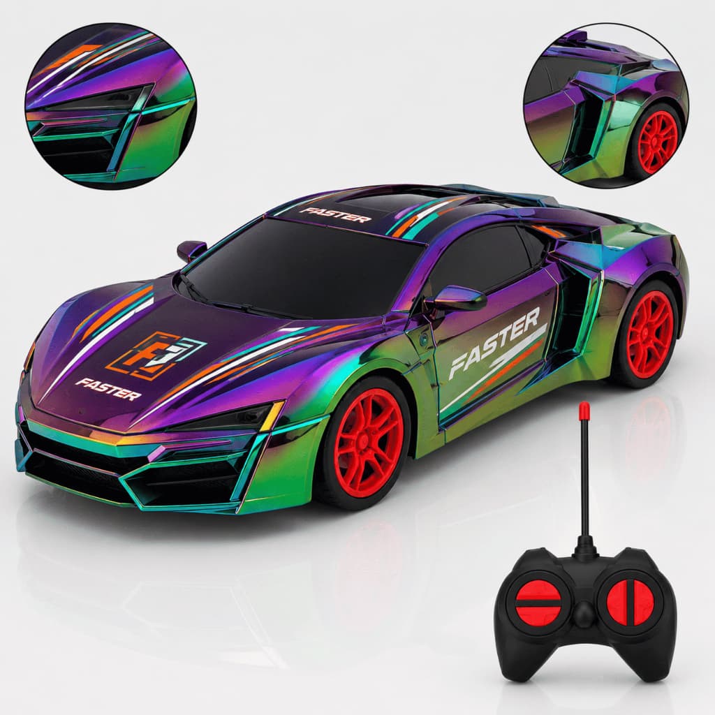 Carrinho Controle Remoto Sem Fio Carro Esportivo de Corrida Infantil