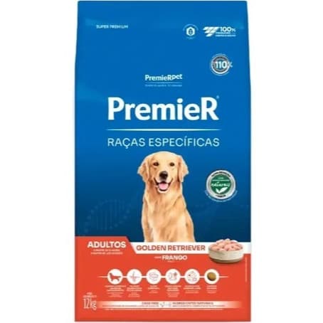 Premier Ração Cachorro Golden Retriever Adulto Frango 12kg
