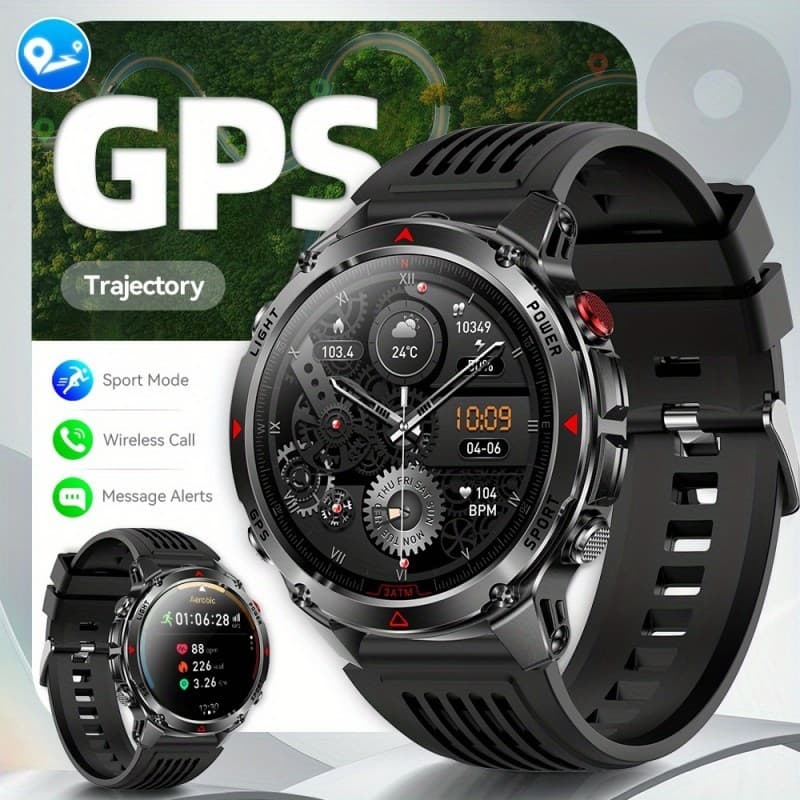 YANG WIERA relógio inteligente GPS homens ao ar livre IP67 relógios desportivos impermeáveis para Bluetooth Smartwatch
