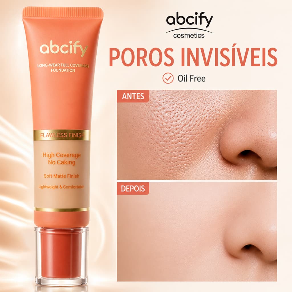 Base Líquida Abcify Super Matte Alta Cobertura Até 12h
