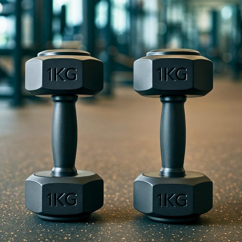 Par de Halteres Pesos 1kg Preto Antiderrapante Revestido deal para Treino em Casa, Academia, Musculação, Mulheres