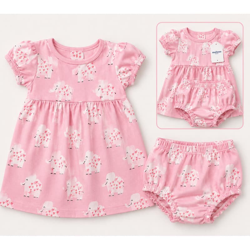Vestido Malwee Baby com Calcinha Tapa Fralda