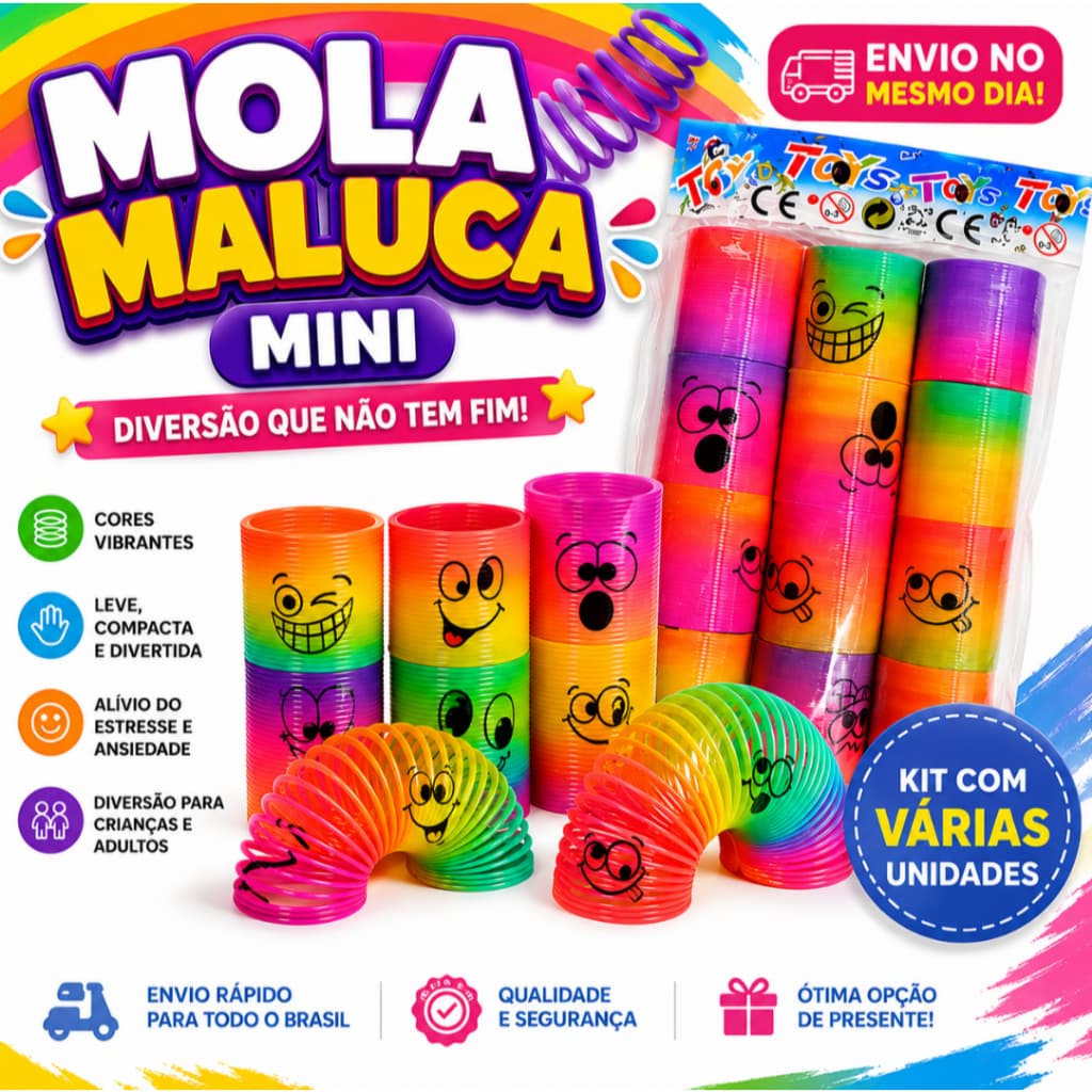 KIT6/12/24PCSMini brinquedo colorido de mola maluca barato de plástico para meninos e meninas