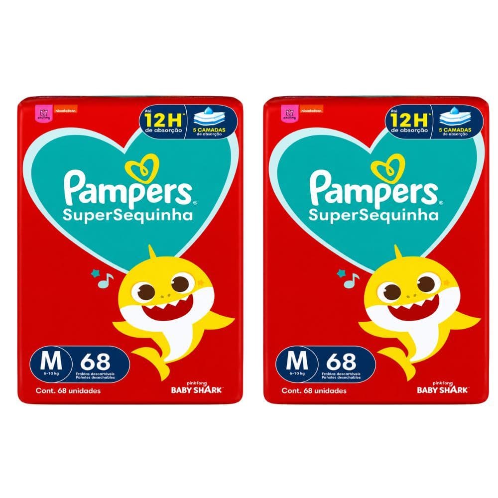 Kit 2 Fraldas Descartáveis Supersequinha Tamanhos Pampers