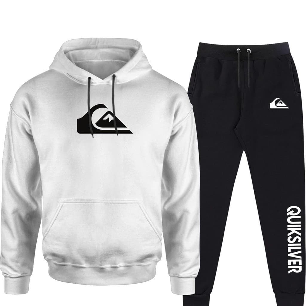 Conjunto Moletom Quiksilver Novidade Estiloso Casual Com Capuz E Bolso Blusa De Frio