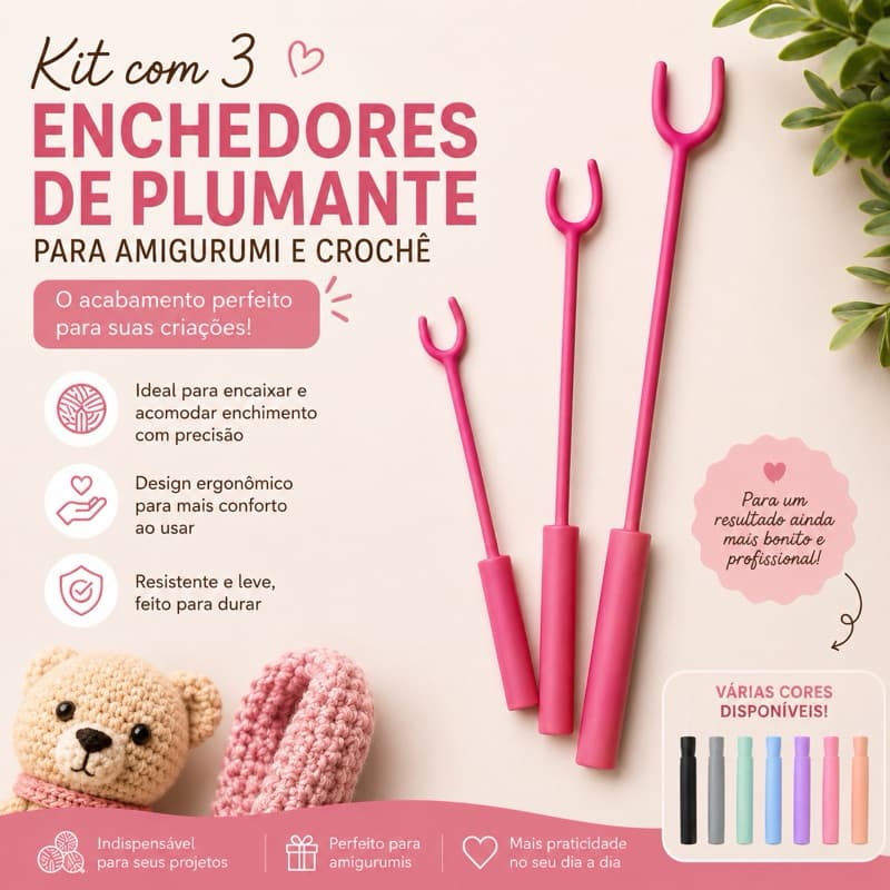 Kit de Enchedor de plumante para Amigurumi  e Crochê