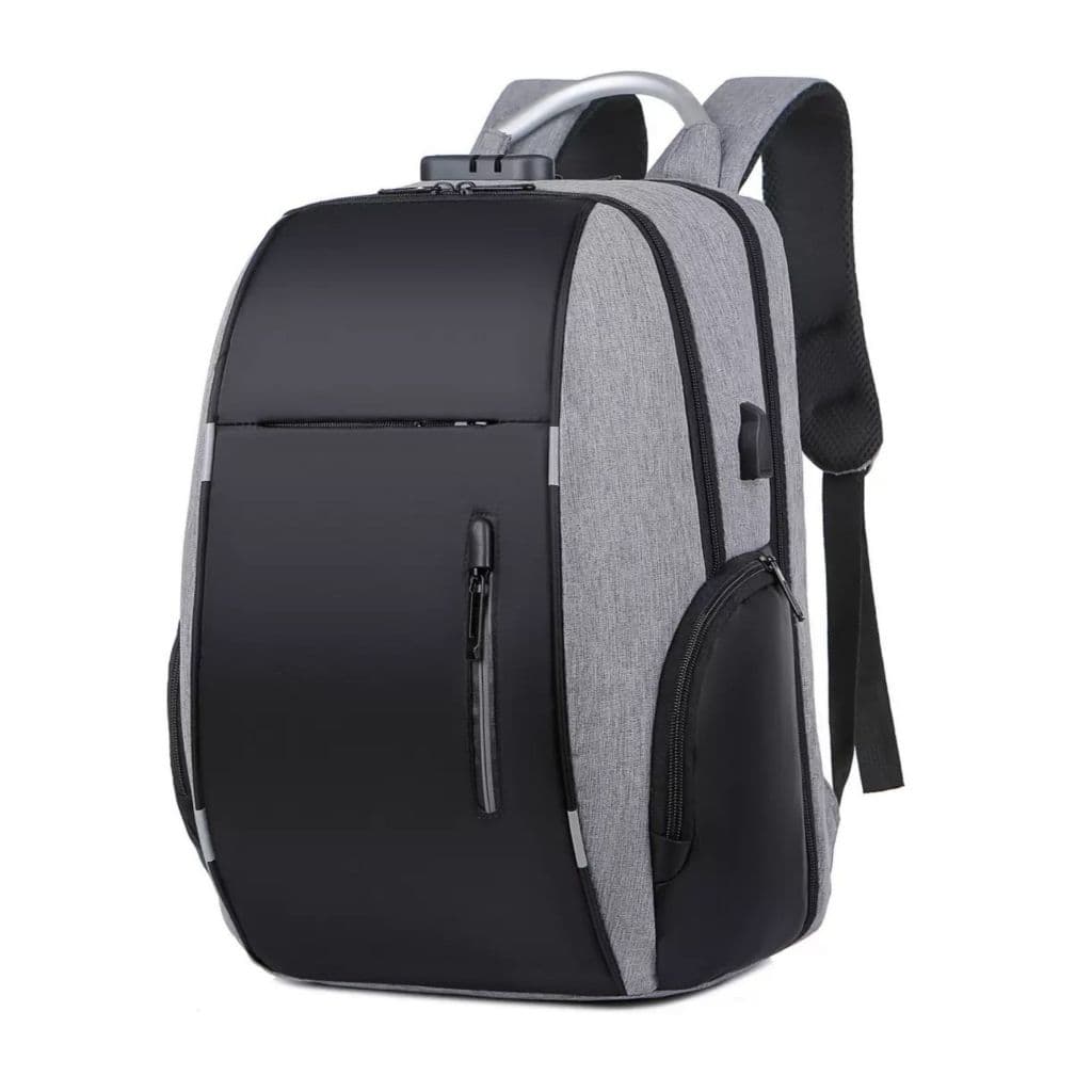 Mochila Notebook Anti Furto Alça Impermeável Reforçada Cadeado Saida Cabo Aux Usb Fone Ouvido 3302