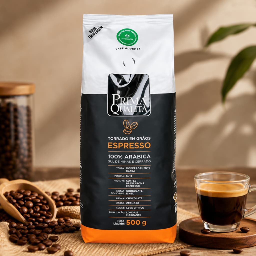 Café Expresso em Grãos Gourmet Prima Qualità - 500 gramas