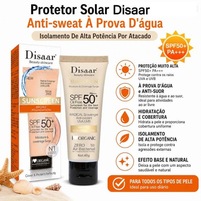 Protetor Solar Disaar Fator 50 Com Base Rejuvenescimento