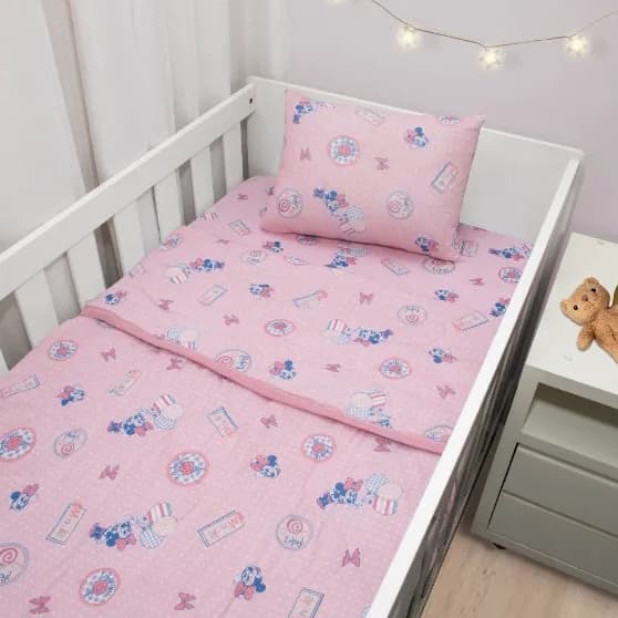 Edredom de Berço Dupla Face Malha 100% Algodão Linha Baby Antialérgico Disney Oficial