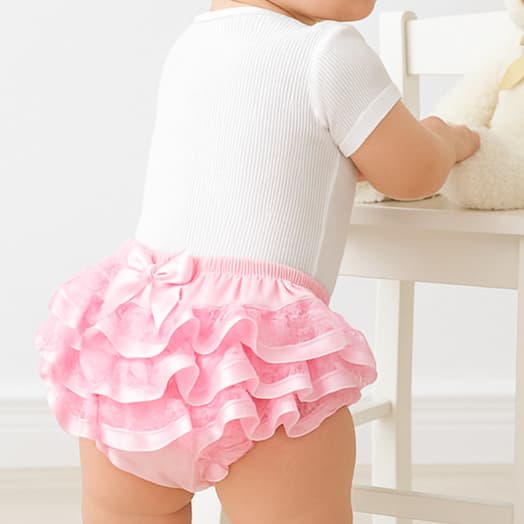 Kit 3 Calcinha de Bebê Infantil Bunda Rica Menina Frufru Babado Renda Tapa Fralda