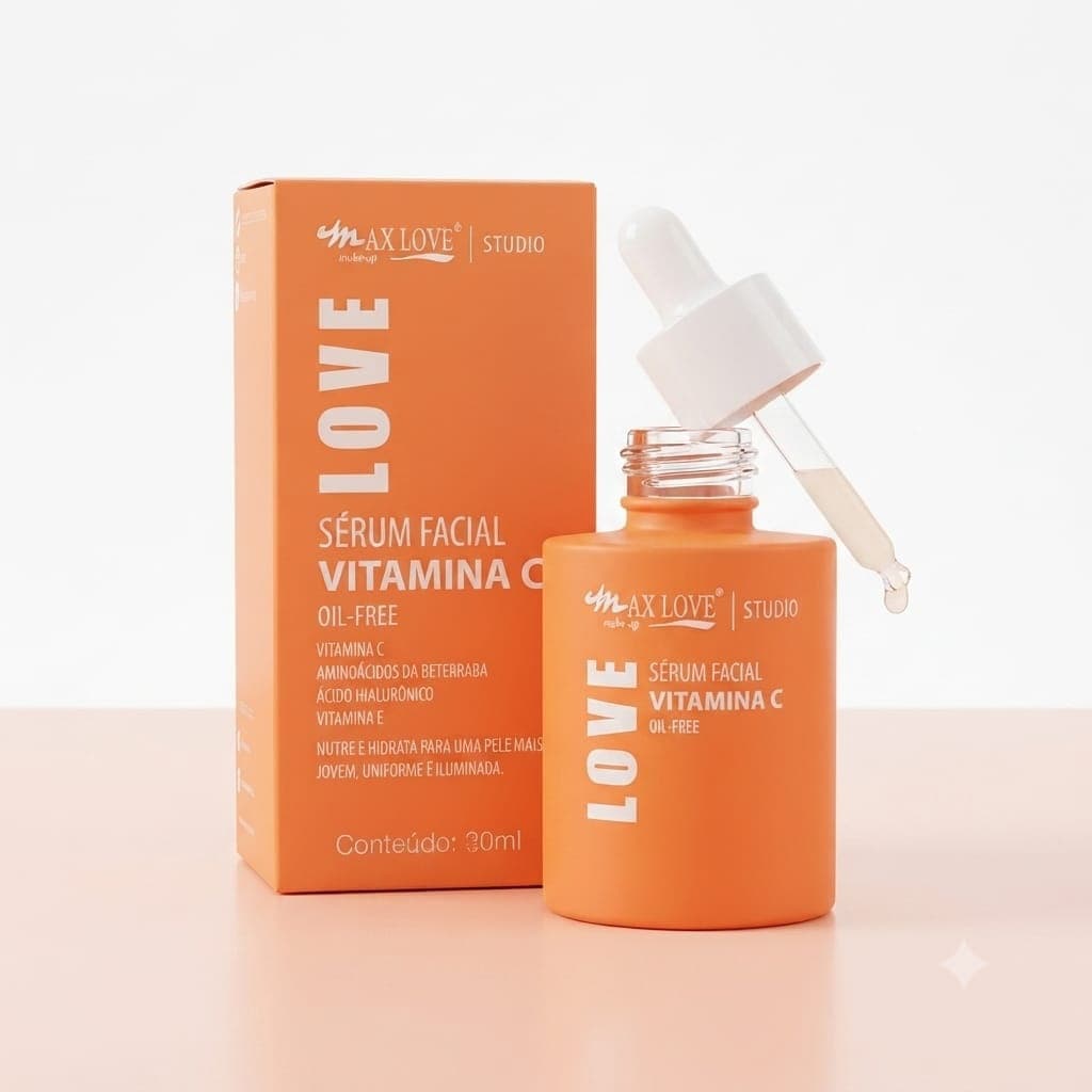 Serum facial Vitamina C 30 Ml Max Love 10 em 1 Higiene Cuidado pele Limpa