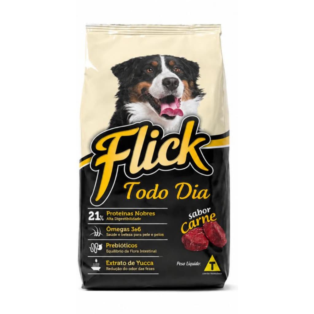 Ração de cachorro Premium 15/30KG para Cães adultos sabor carne FLICK TODO DIA - ENVIO IMEDIATO