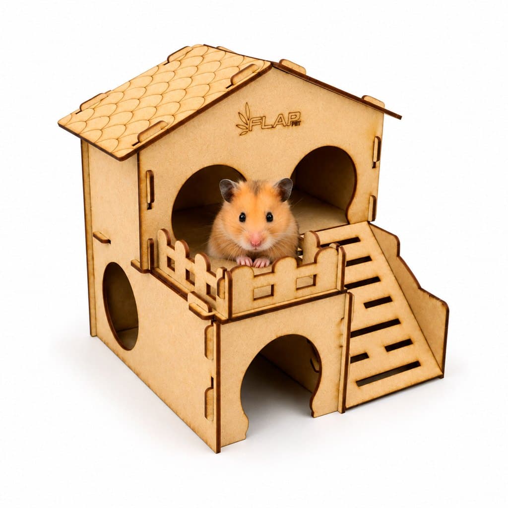 casinha para hamster decorada premium 2 andares flap pet toca abrigo para roedores