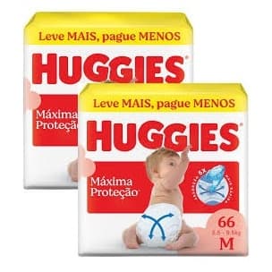 KIT 2 Fralda Huggies Supreme Care M 66 Unidades