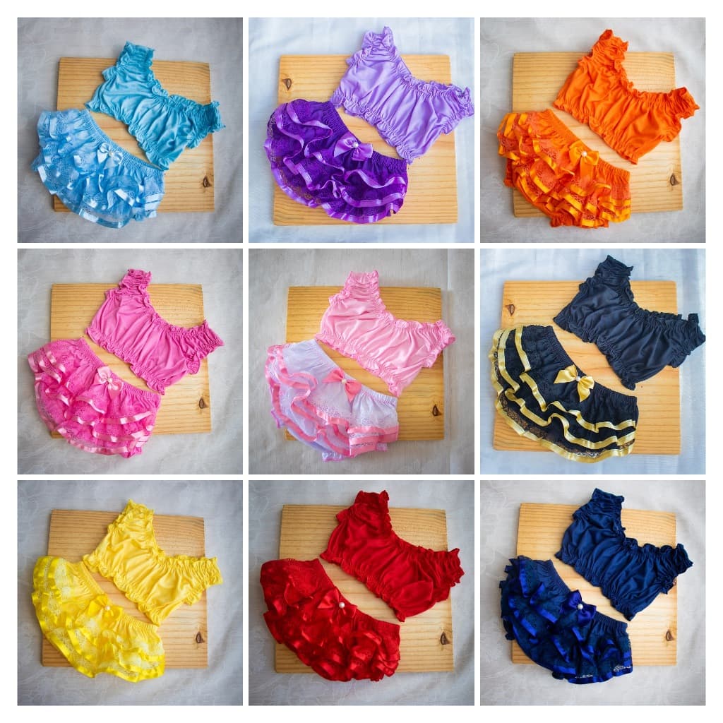 CONJUNTO CALCINHA BUNDA RICA MENINA TOP E CALCINHA COM BABADO TAPA FRALDA
