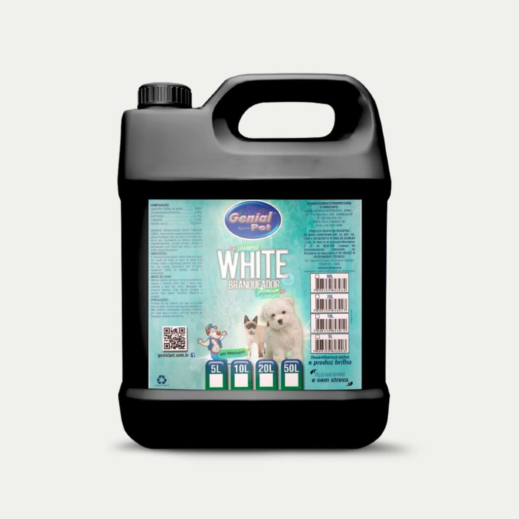 Shampoo Clareador Branqueador De pelagens Para Cachorro E Gato Pet Shop - 5L Shampoo Roxo