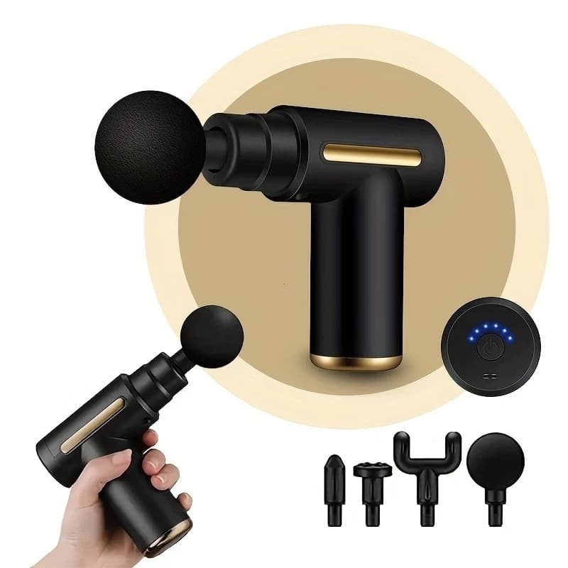 Pistola Massageadora Muscular Massageador Elétrico Portátil 4 Velocidades para Relaxamento e Alívio