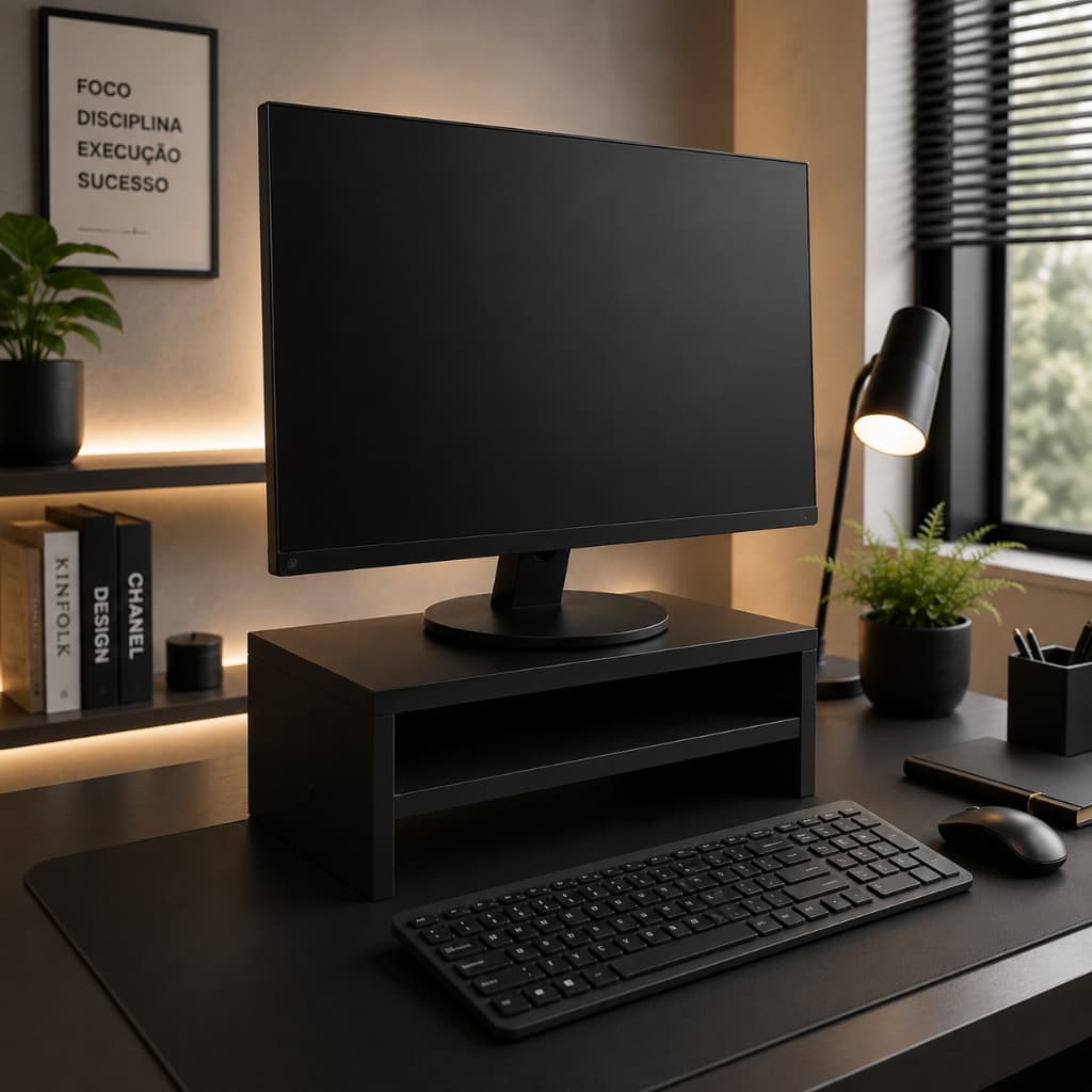 Suporte Monitor 50cm Ergonômico Escritório Gamer Apoio MDF