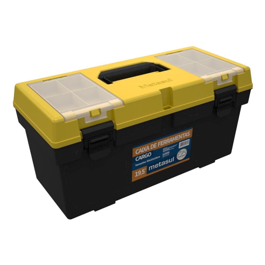 Caixa de Ferramentas 19,5" Metasul Cargo com Fecho Metálico e Bandeja Reforçada 25kg