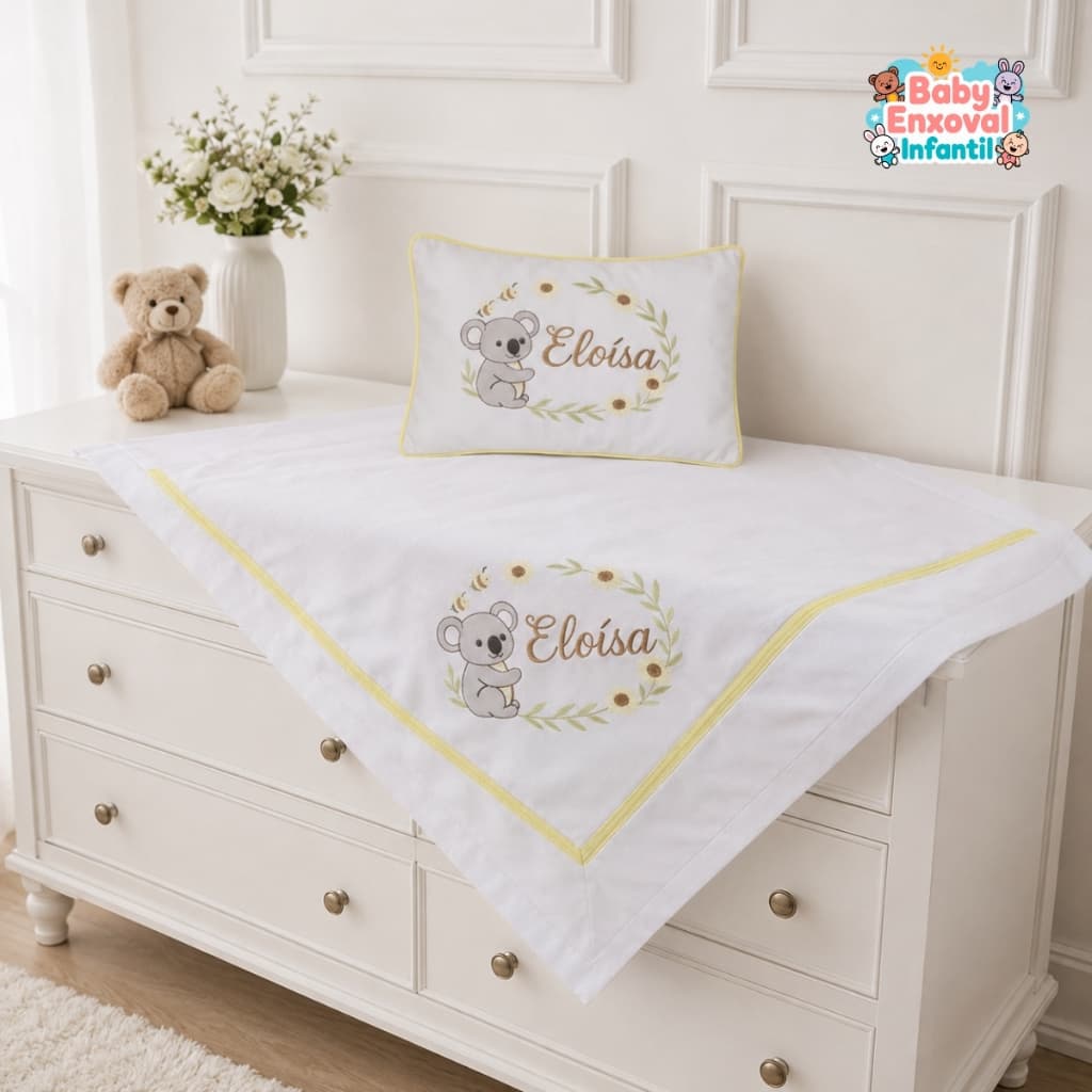 Cobre Leito Personalizável Antialérgico Maternidade Com Almofadinha Menina E Menino - 200 Fios - Envio Rápido