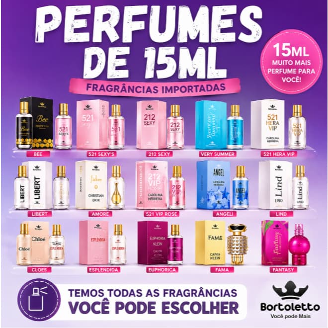 Parfum  de bolsa 15ml — Perfume Feminino Bortoletto - Fragrancias Inspirados nos Árabes e Importados
