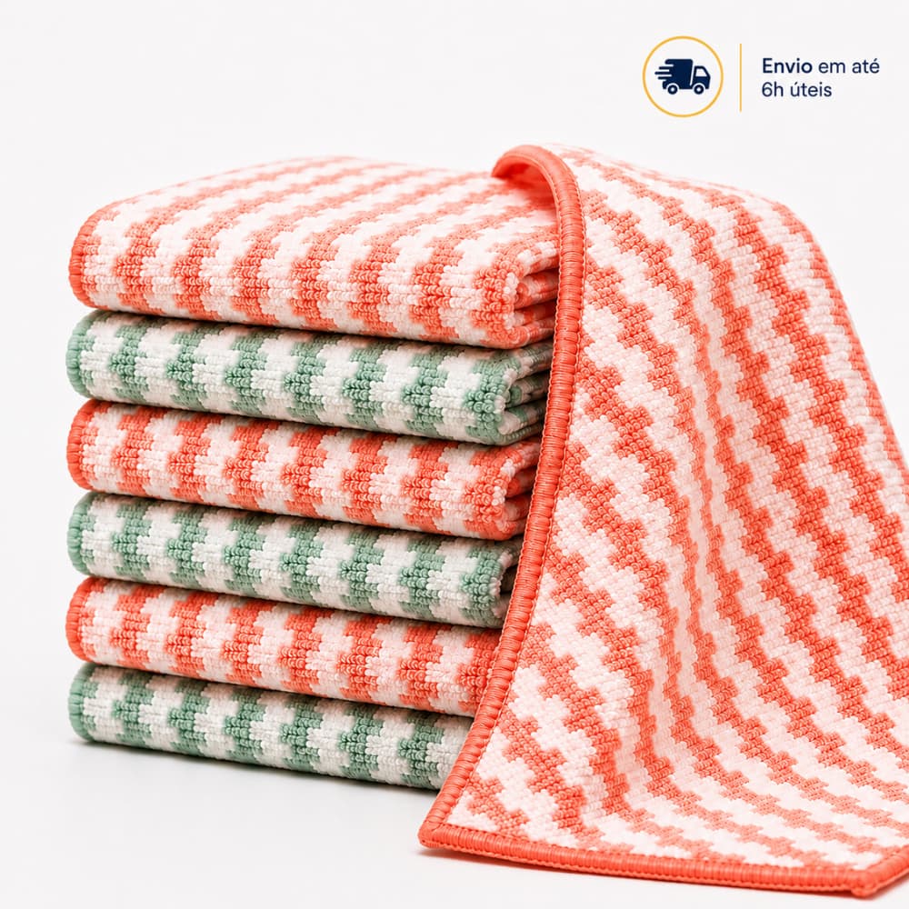 Pano Microfibra Kit Limpeza Multiuso Alta Absorção Super Absorvente Toalha Carro Cozinha Vidro Casa