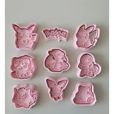 Cortadores de biscoito Pokémon 9 peças para biscoitos massinha de modelar ou doces