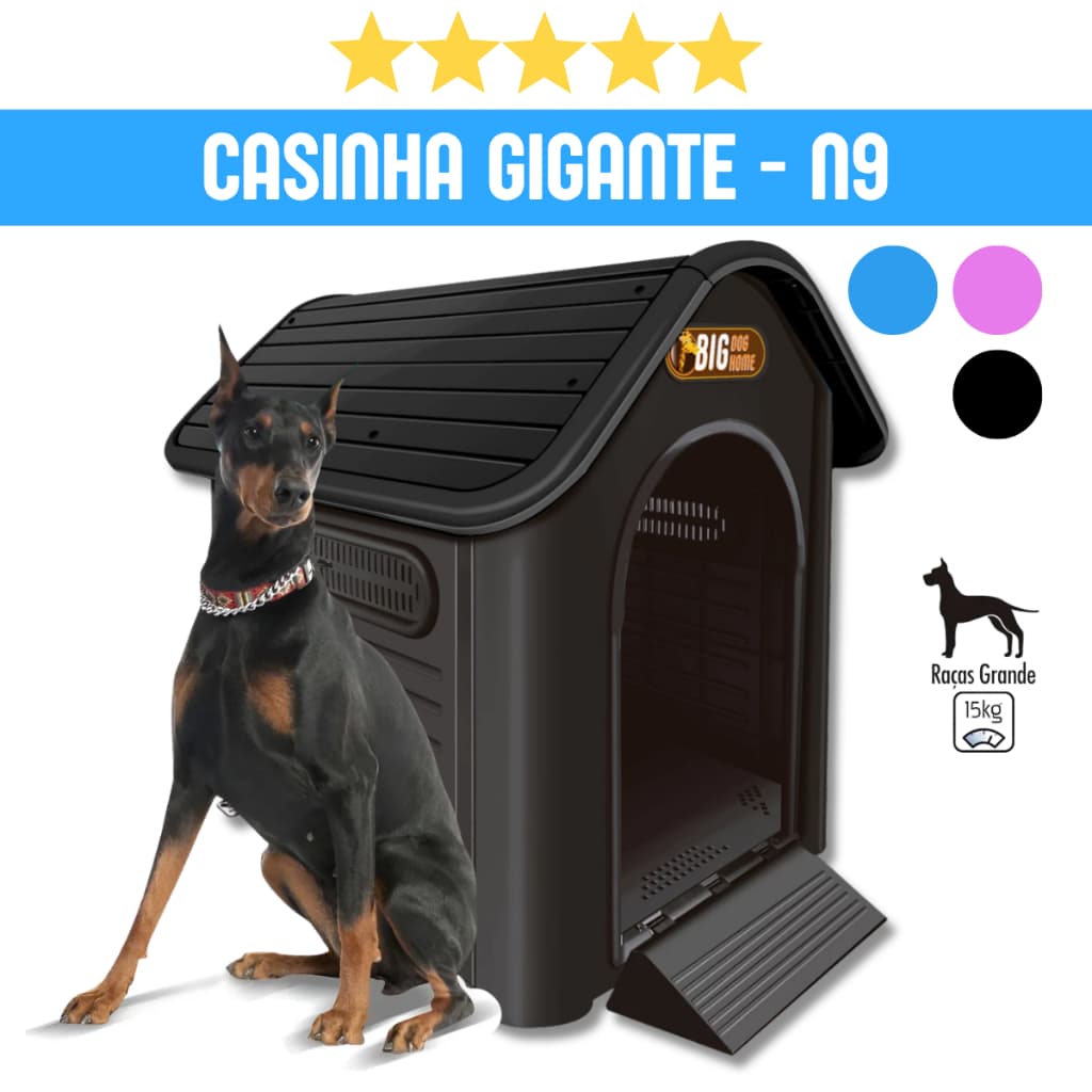 Casinha Cachorro Gigante N9 | Big Dog Home Grande e Resistente | Porte Extra Grande Mec Pet