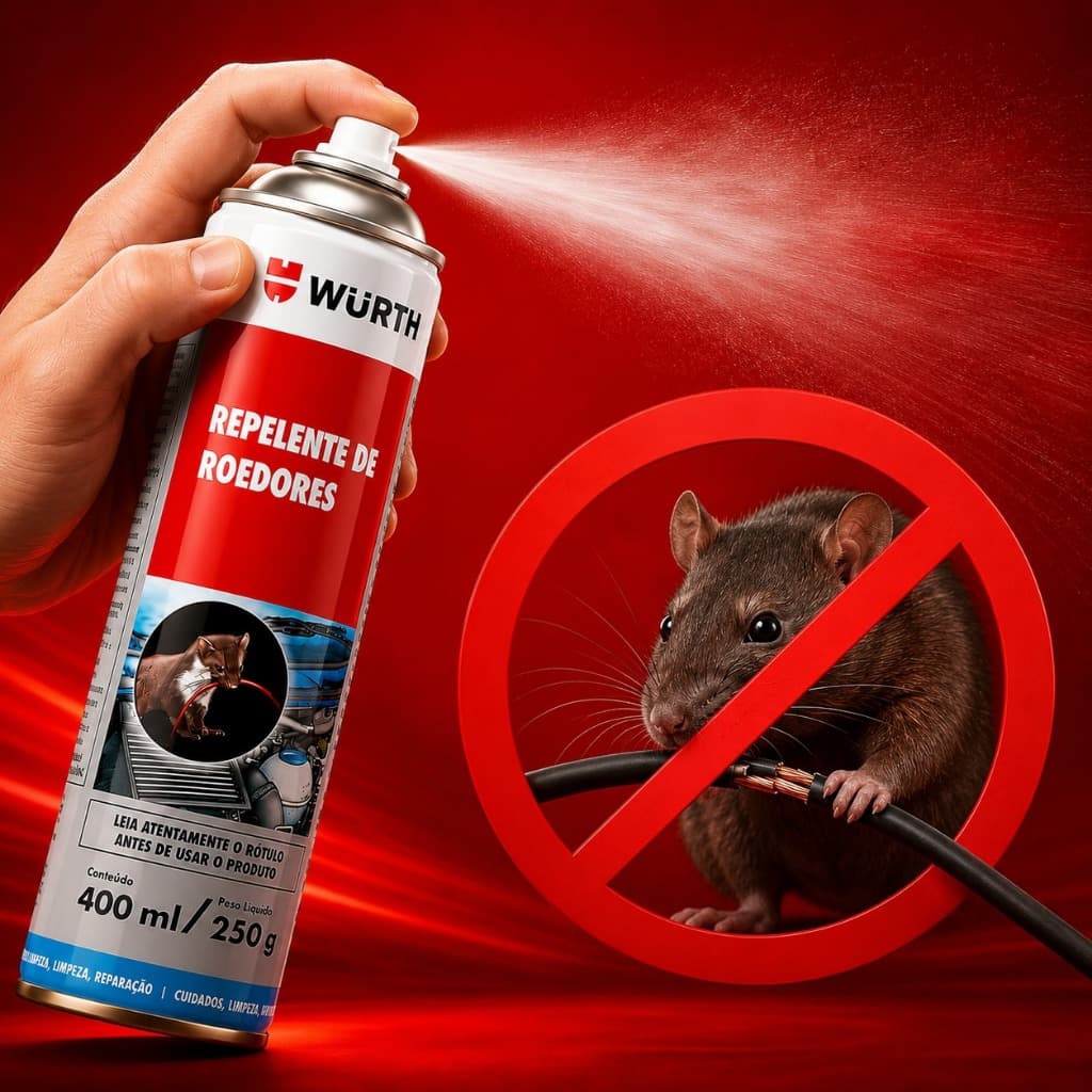Kit 1/2 Repelente De Roedores Em Spray 400ml Wurth Para Uso Interno e Externo em Carros Residências carros tratores