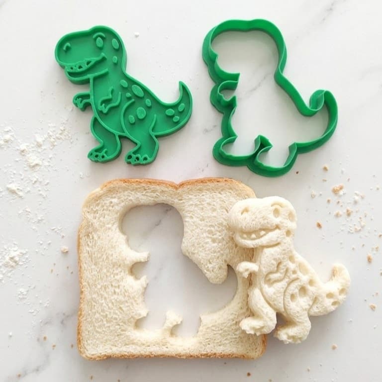 Cortador de Pão e Biscoito Dinossauro Kit Carimbo Relevo Pão de Forma Massinha Modelar Festa Infantil Confeitaria
