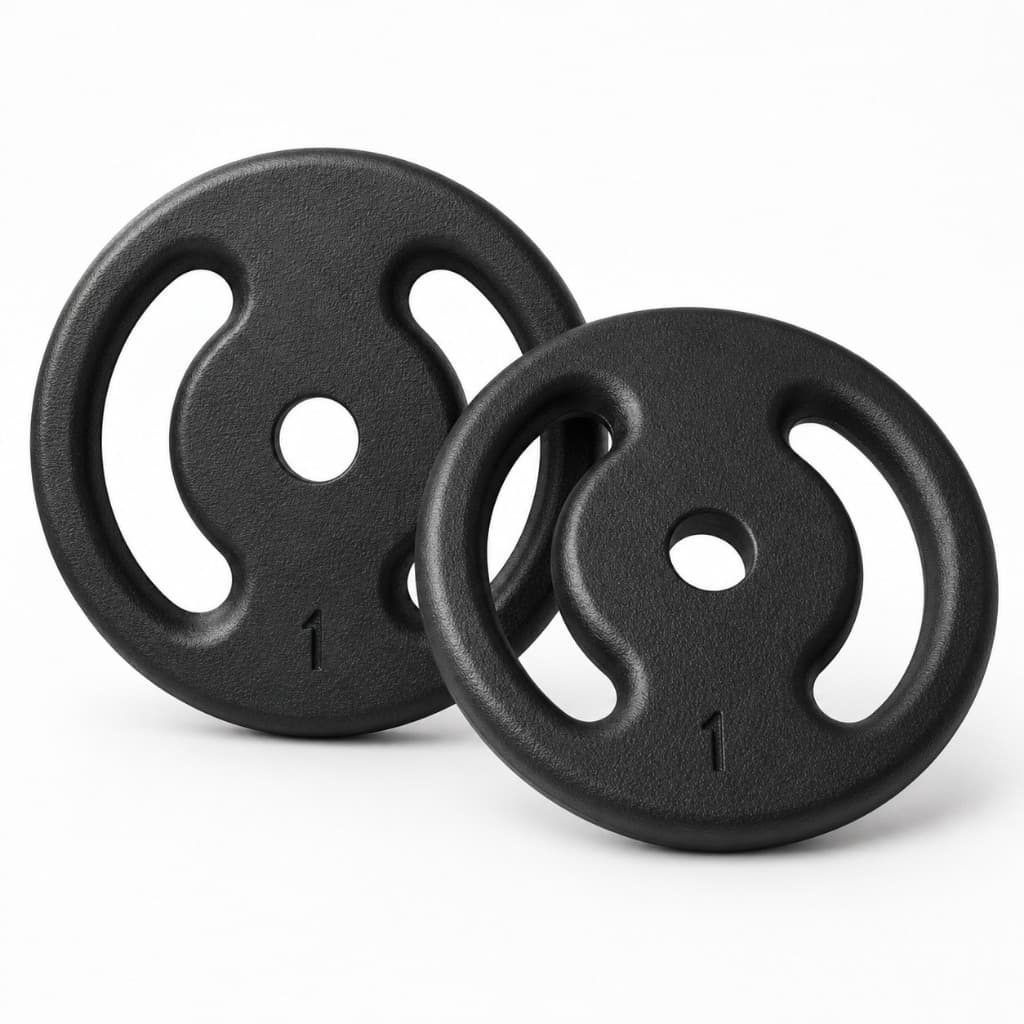 Kit 2 Anilhas 1Kg (Par) Musculação Academia Treino Peso Fitness Gym Exercícios Ferduor Físicos Esporte Fisioterapia