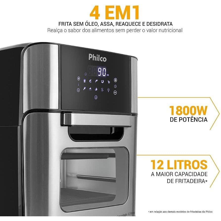 Philco Air Fryer Oven 12L com Painel Digital Touch