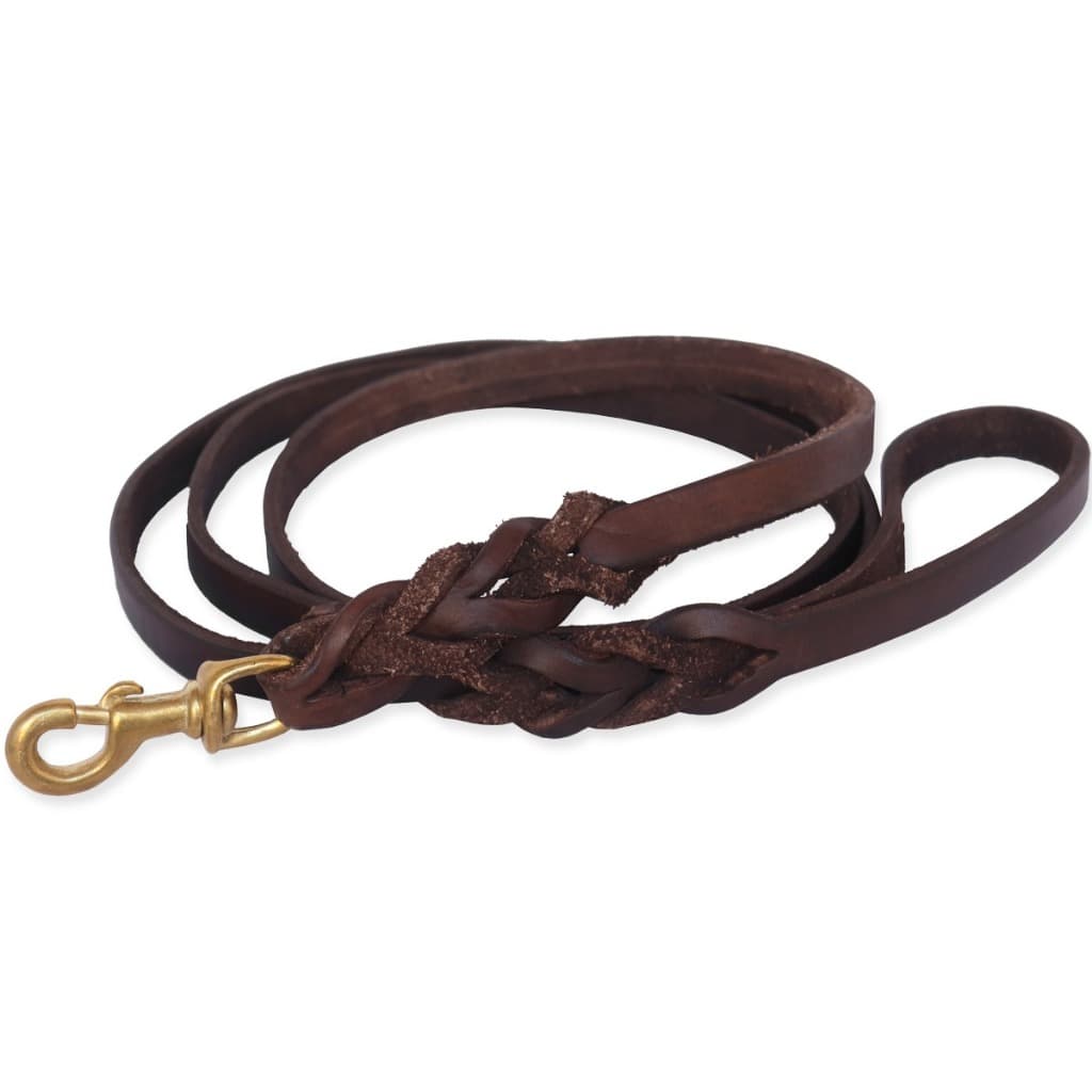 Guia De Couro Para Cachorro Resistente Preto Marrom Guia Italiano Reforçado Oferta Imperdivel